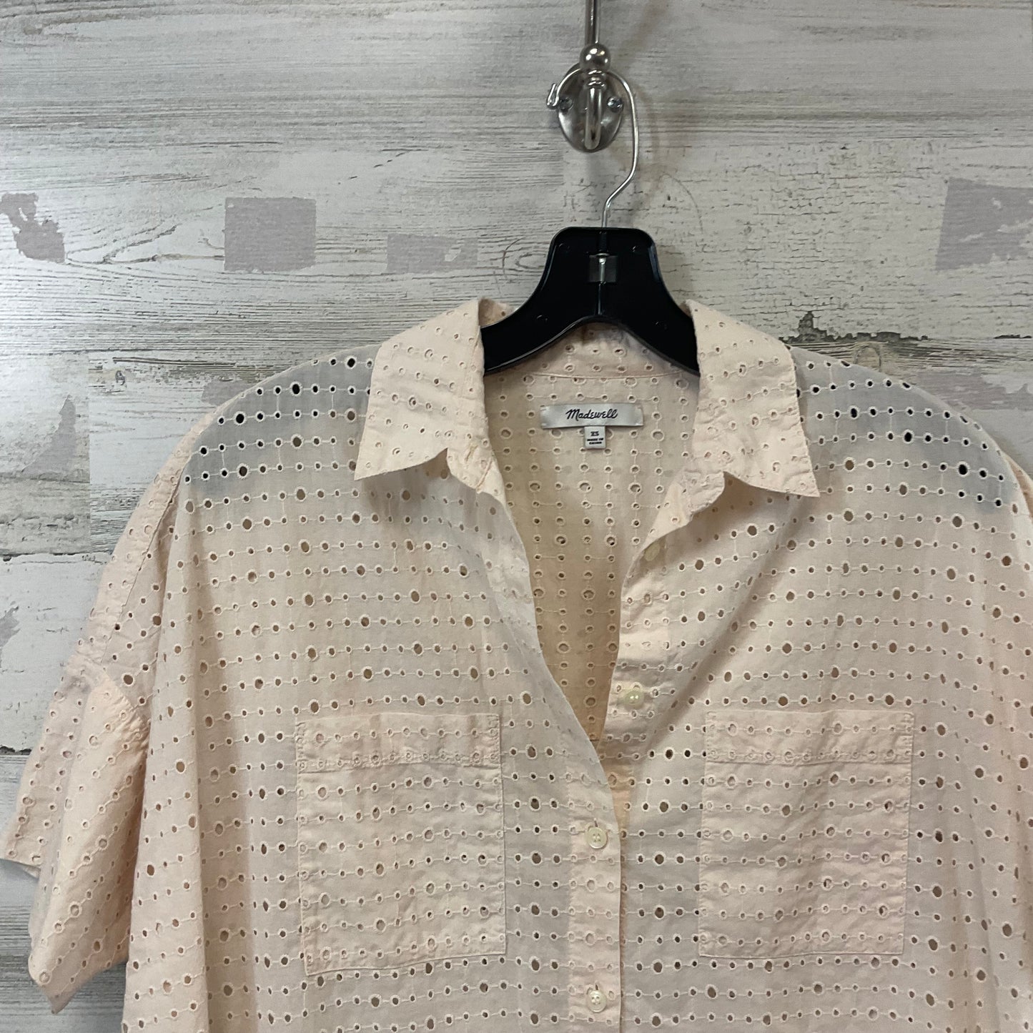 Blouse Short Sleeve By Madewell In Peach, Size: Xs