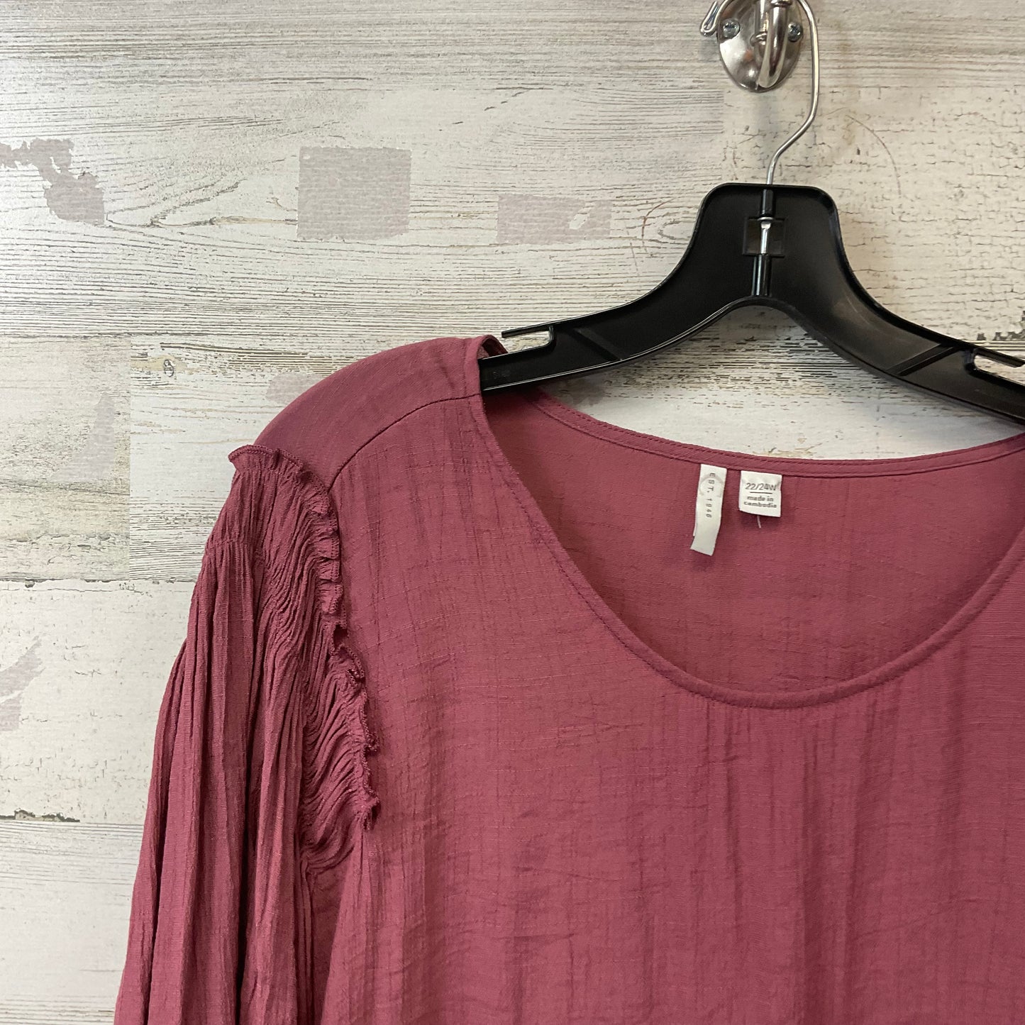 Top Long Sleeve By Cato In Mauve, Size: 3x