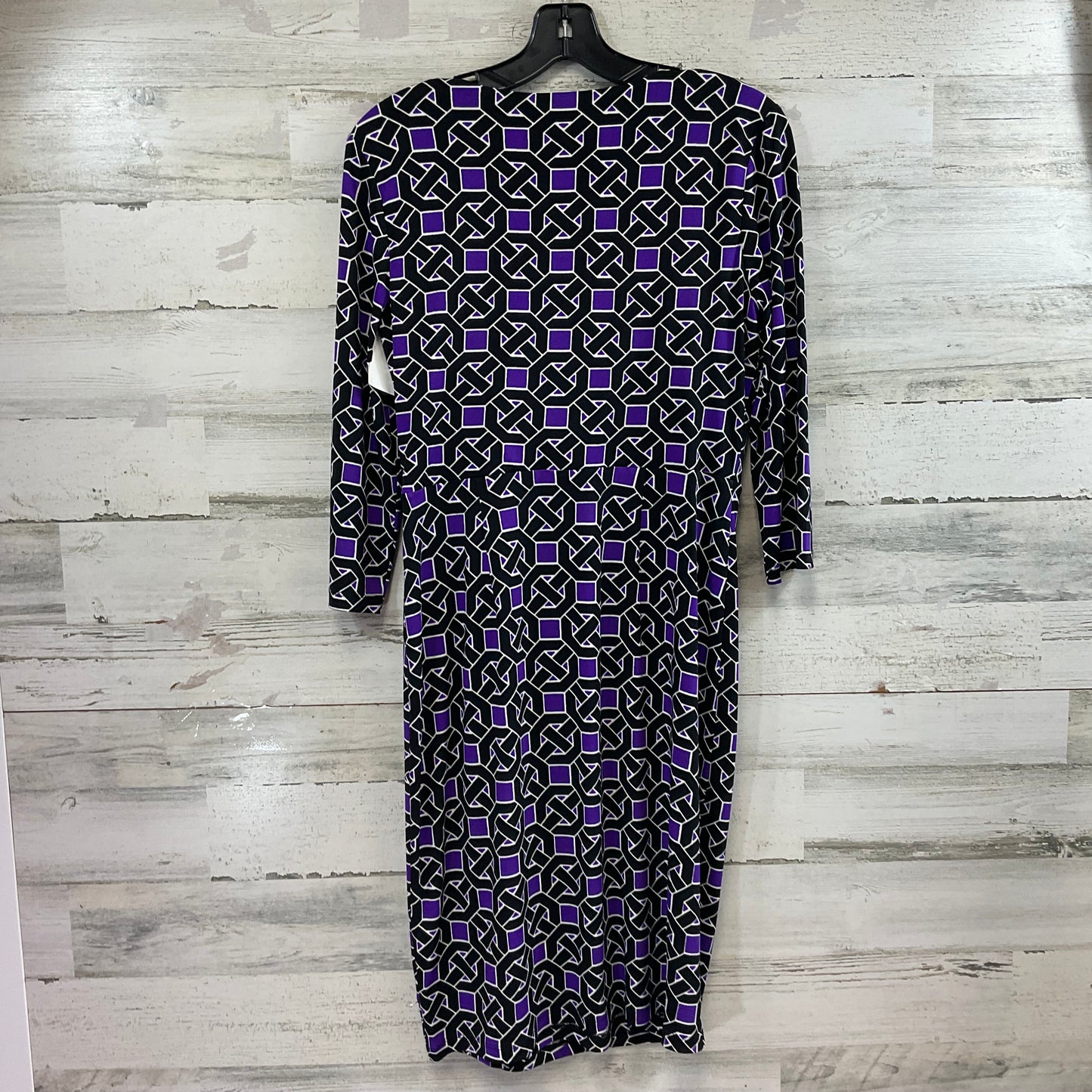 Dress Work By Maggy London In Black & Purple, Size: M