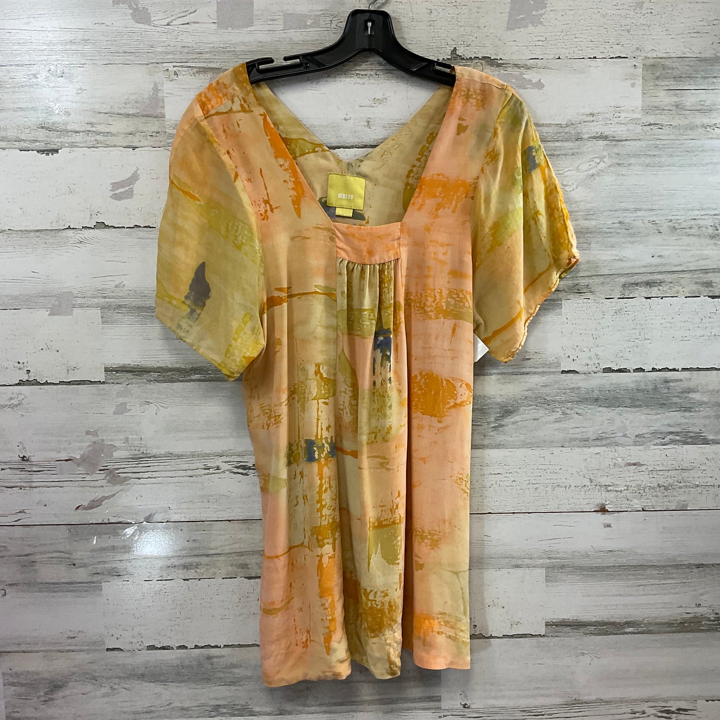 Top Short Sleeve By Maeve In Yellow, Size: S