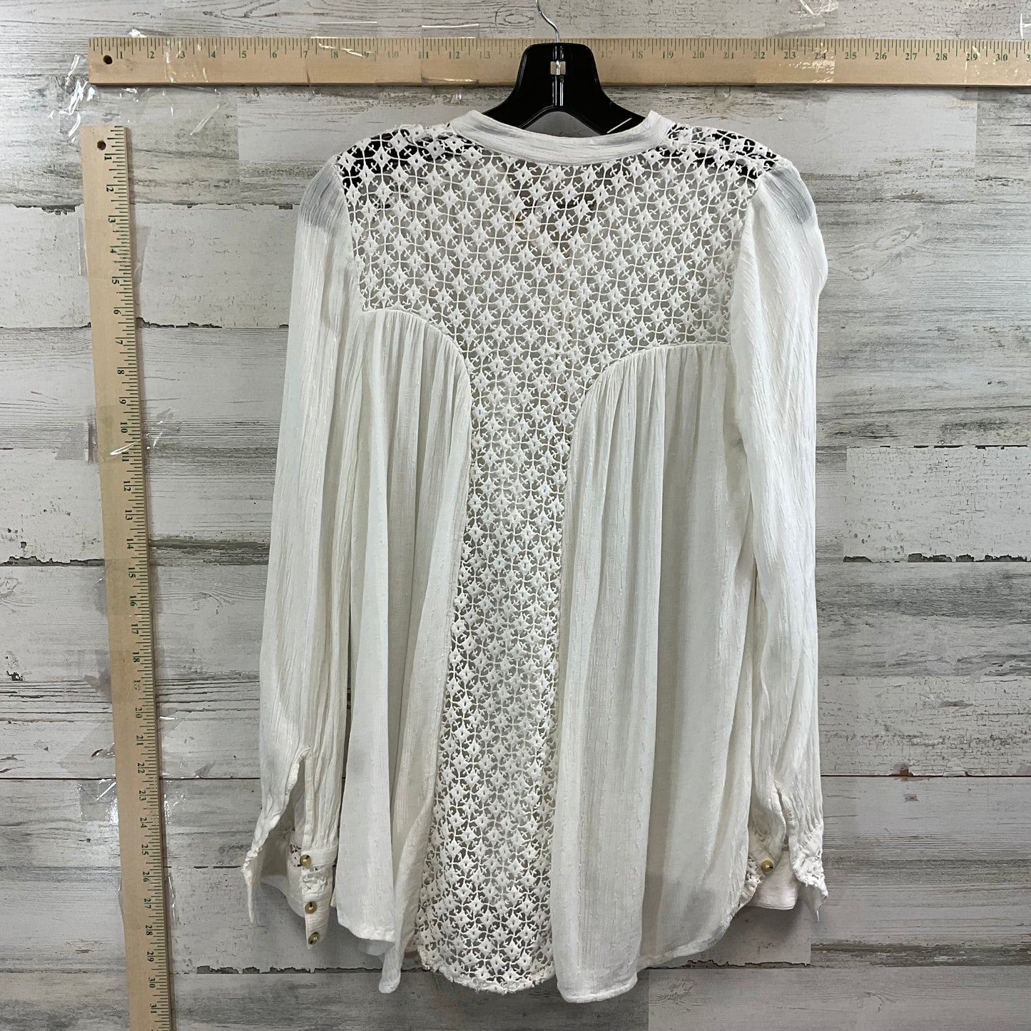 Blouse Long Sleeve By Free People In Cream, Size: Xs