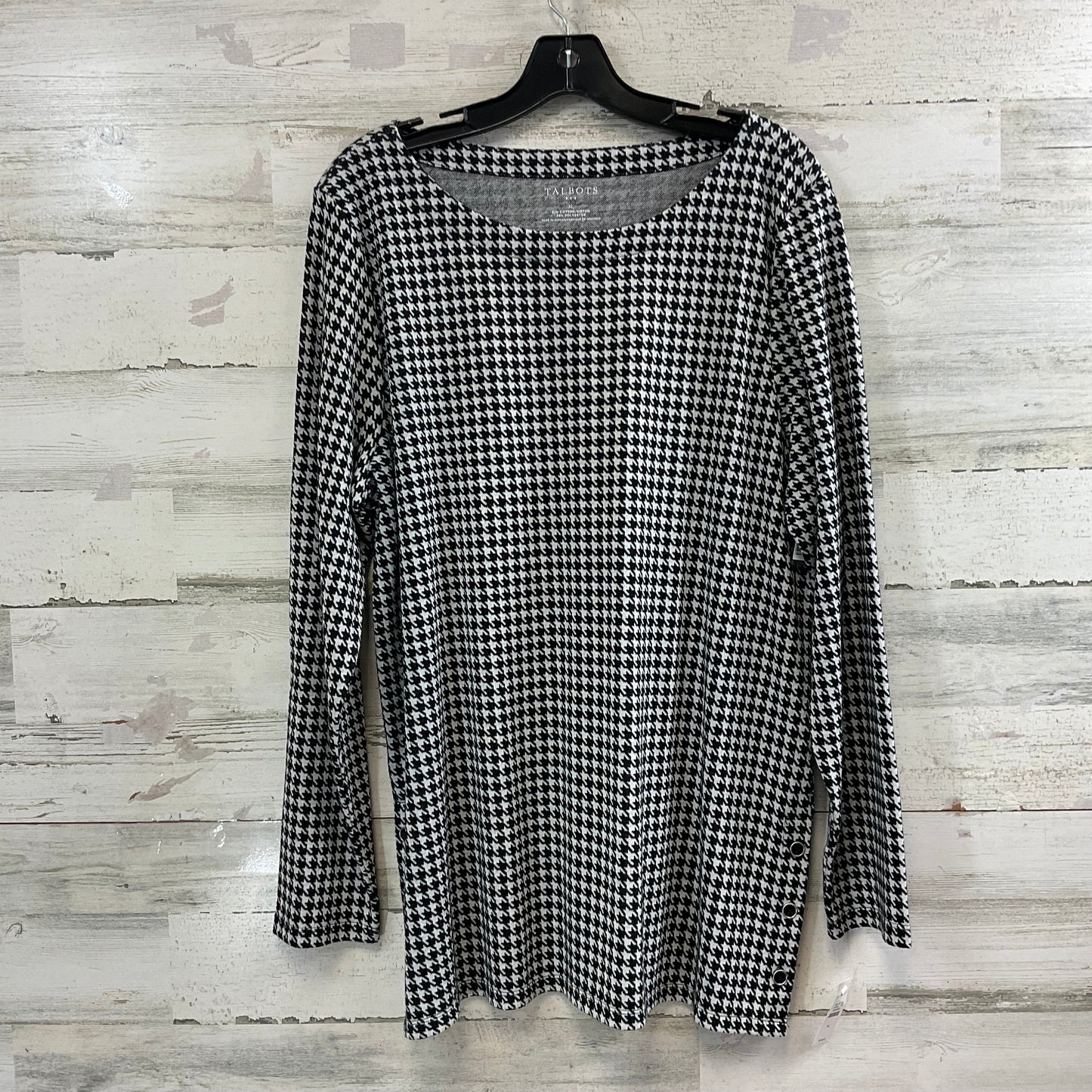 Top Long Sleeve By Talbots In Black & White, Size: Xl