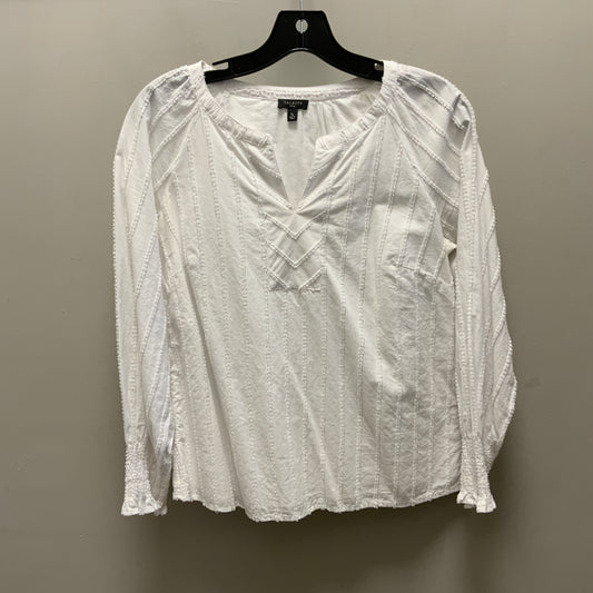 Top Long Sleeve By Talbots In White, Size: Petite   S