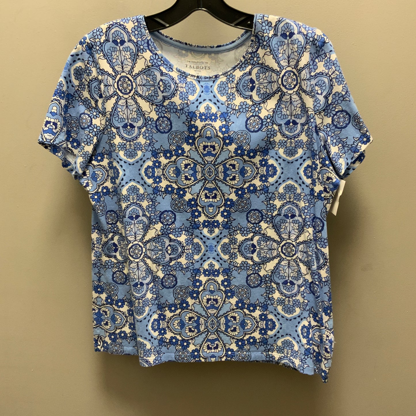 Top Short Sleeve By Talbots In Blue, Size: Petite L