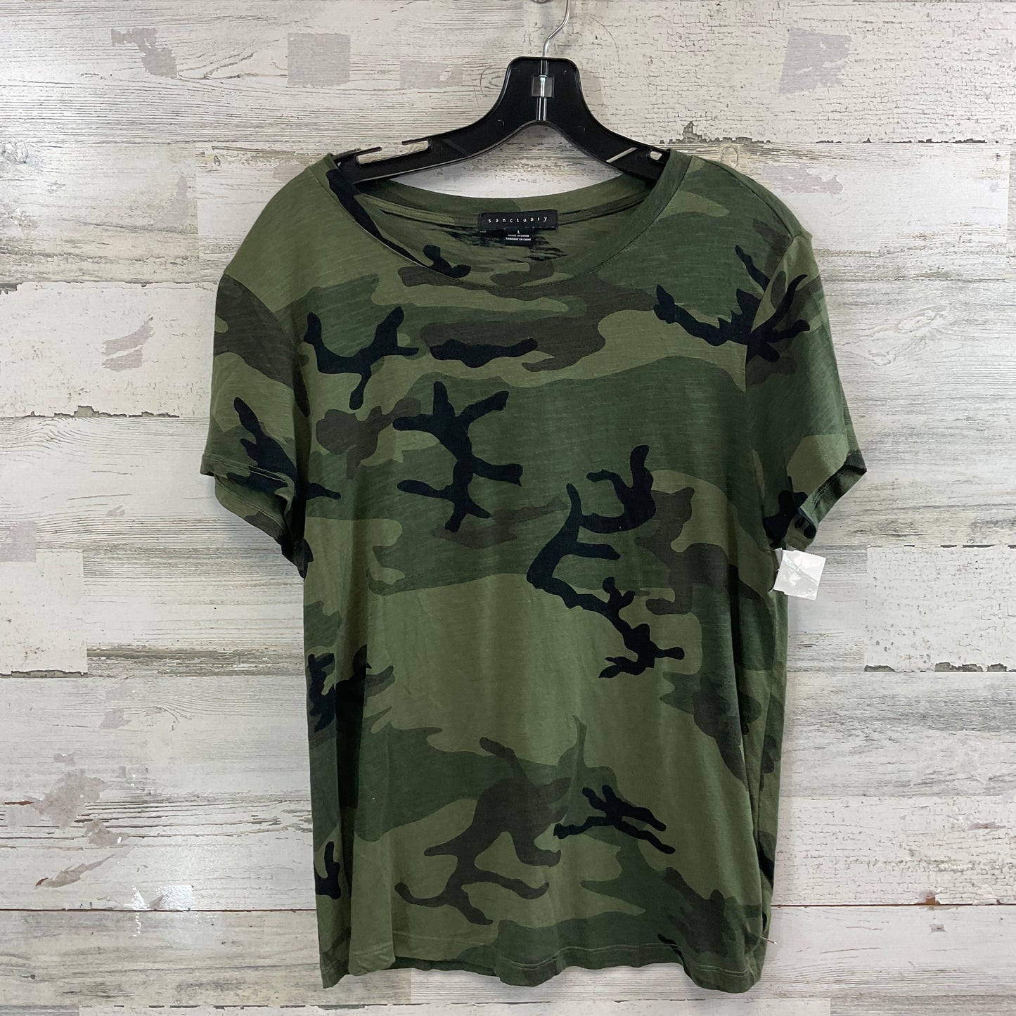 Top Short Sleeve By Sanctuary In Camouflage Print, Size: L