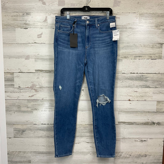 Jeans Straight By Paige In Blue Denim, Size: 12