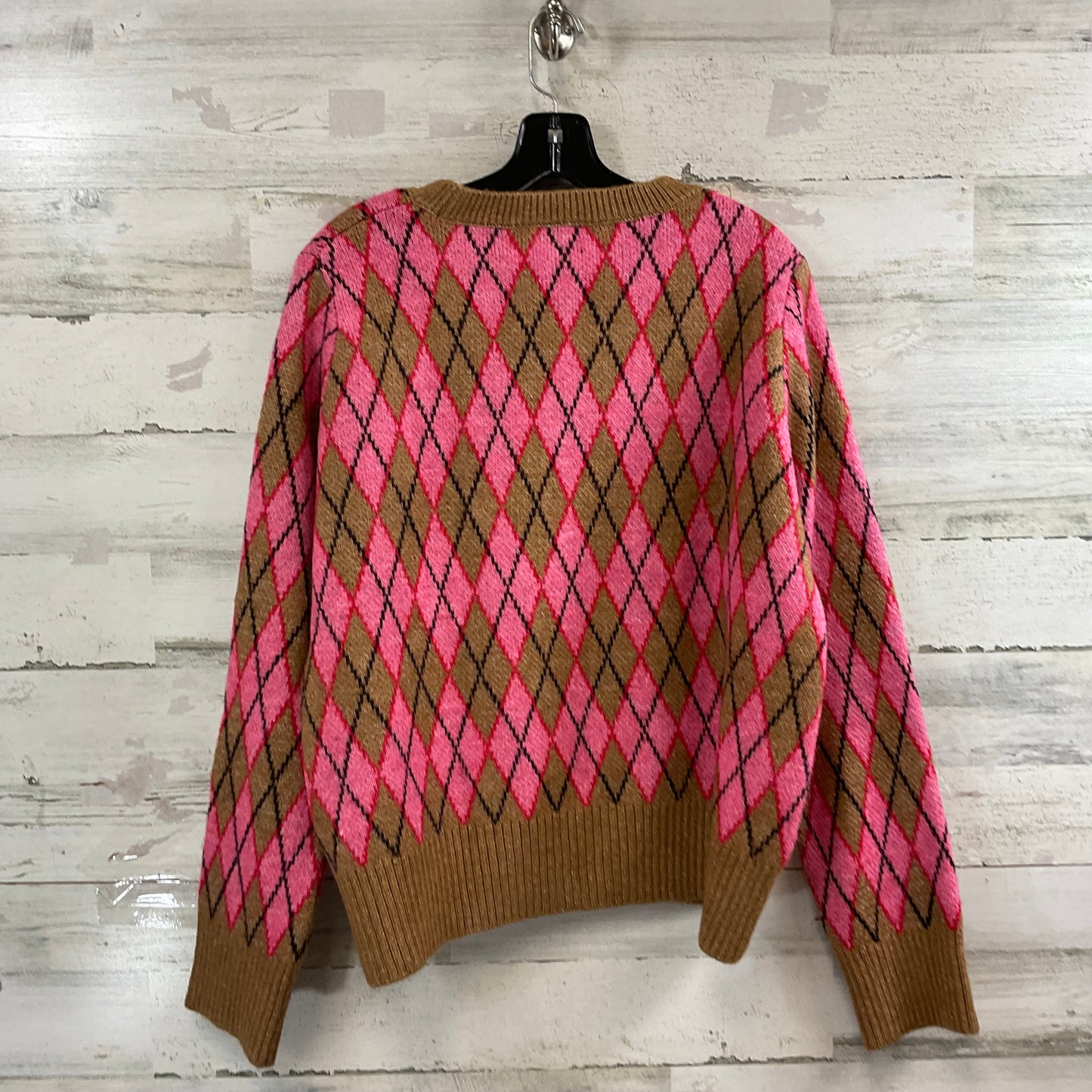 Sweater By Mng In Brown & Pink, Size: 1x