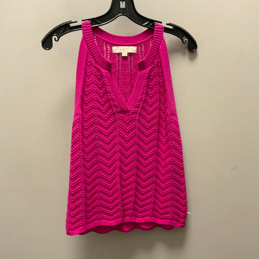 Top Sleeveless By Loft In Pink, Size: Petite   S