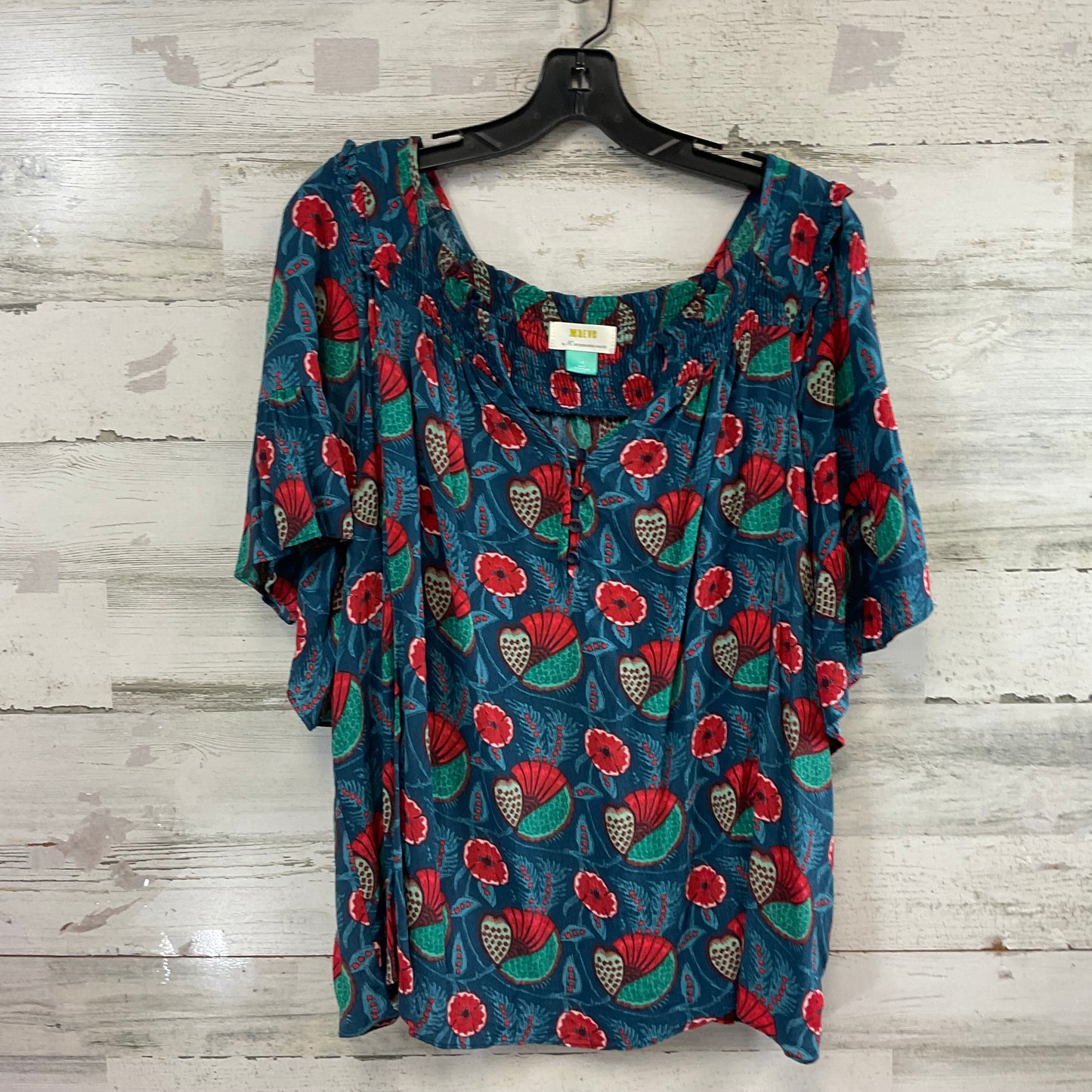 Top Short Sleeve By Maeve In Blue, Size: 1x