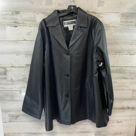 Coat Leather By Jessica London In Black, Size: 2x