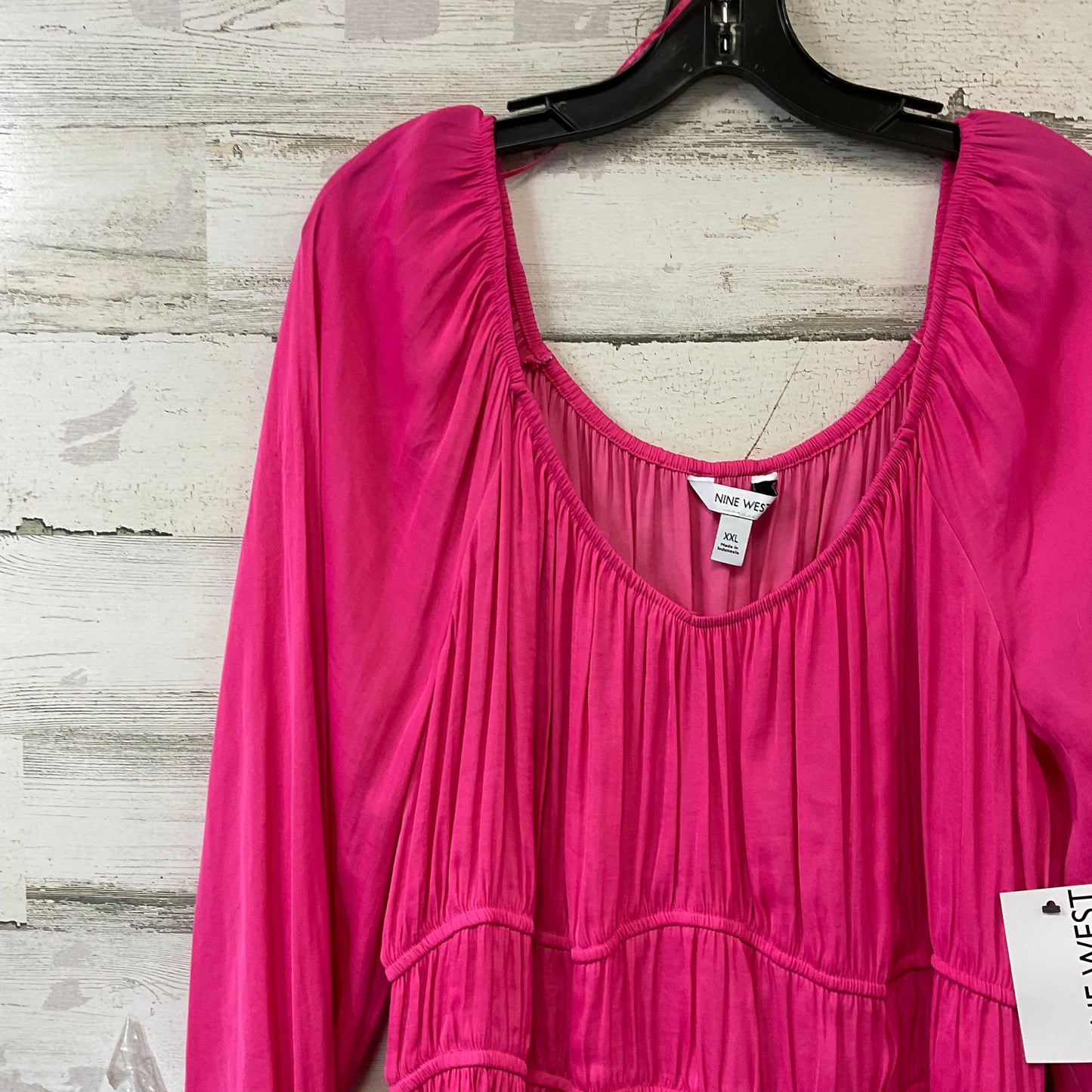 Top Long Sleeve By Nine West Apparel In Pink, Size: Xxl