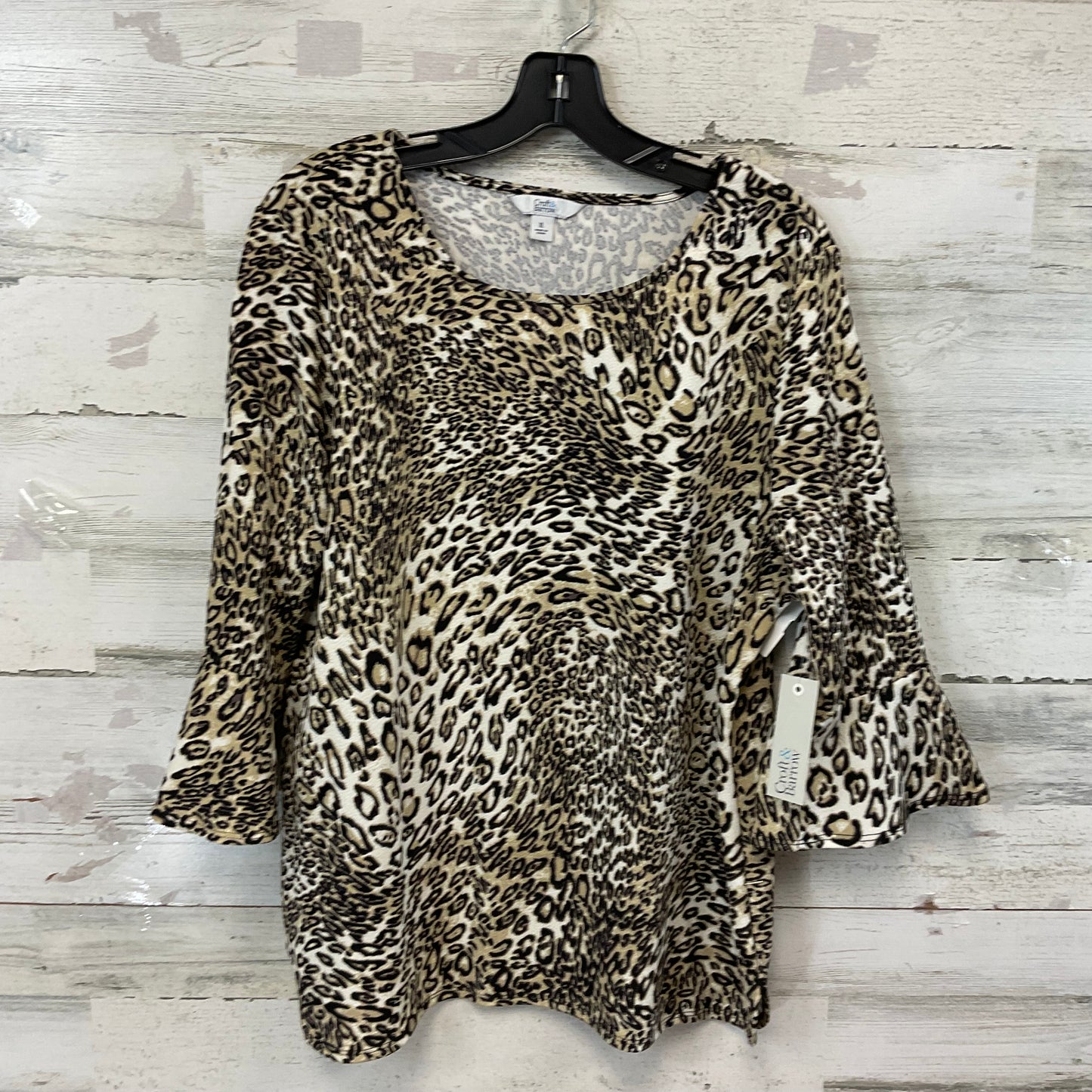 Top 3/4 Sleeve By Croft And Barrow In Animal Print, Size: Xl