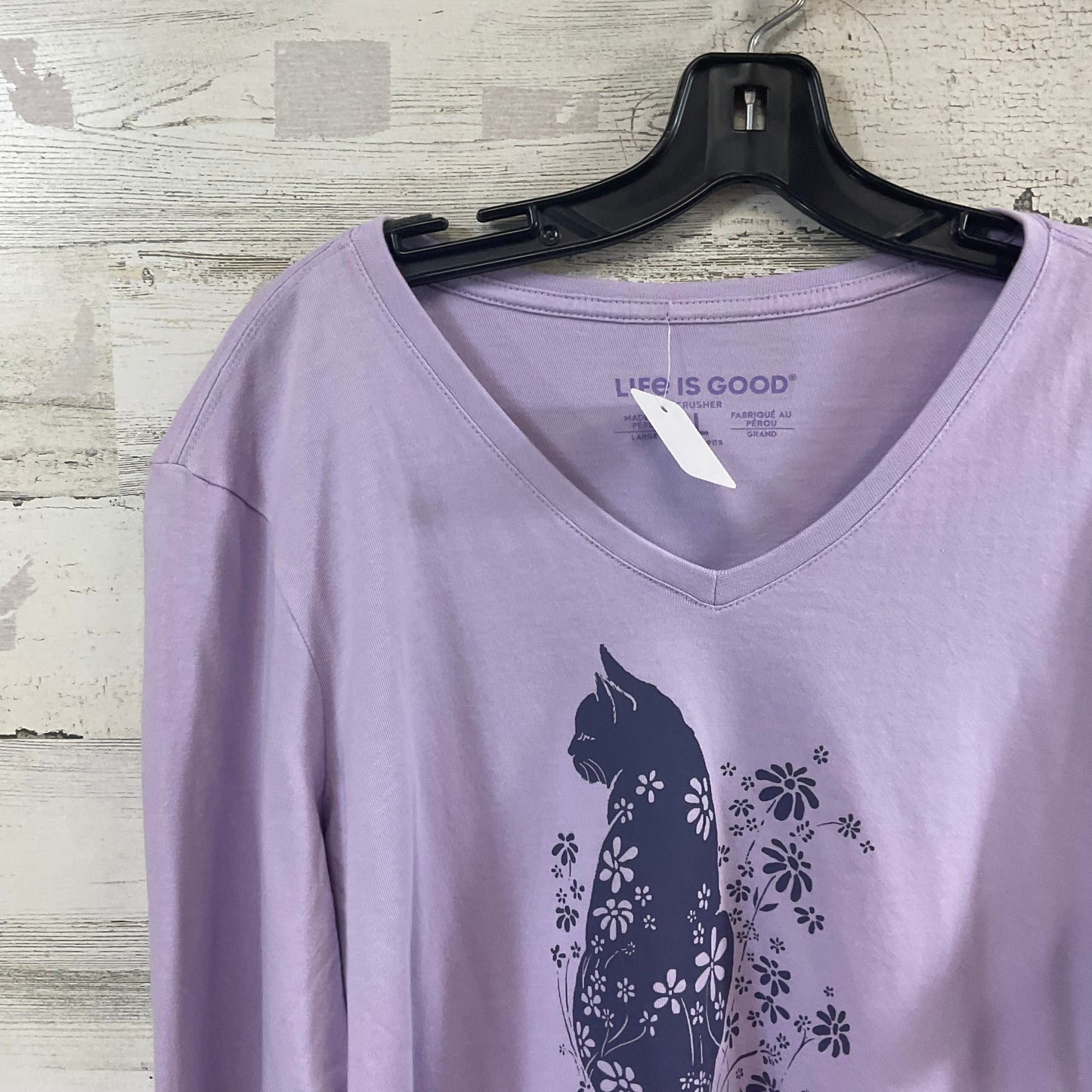 Top Long Sleeve By Life Is Good In Purple, Size: L