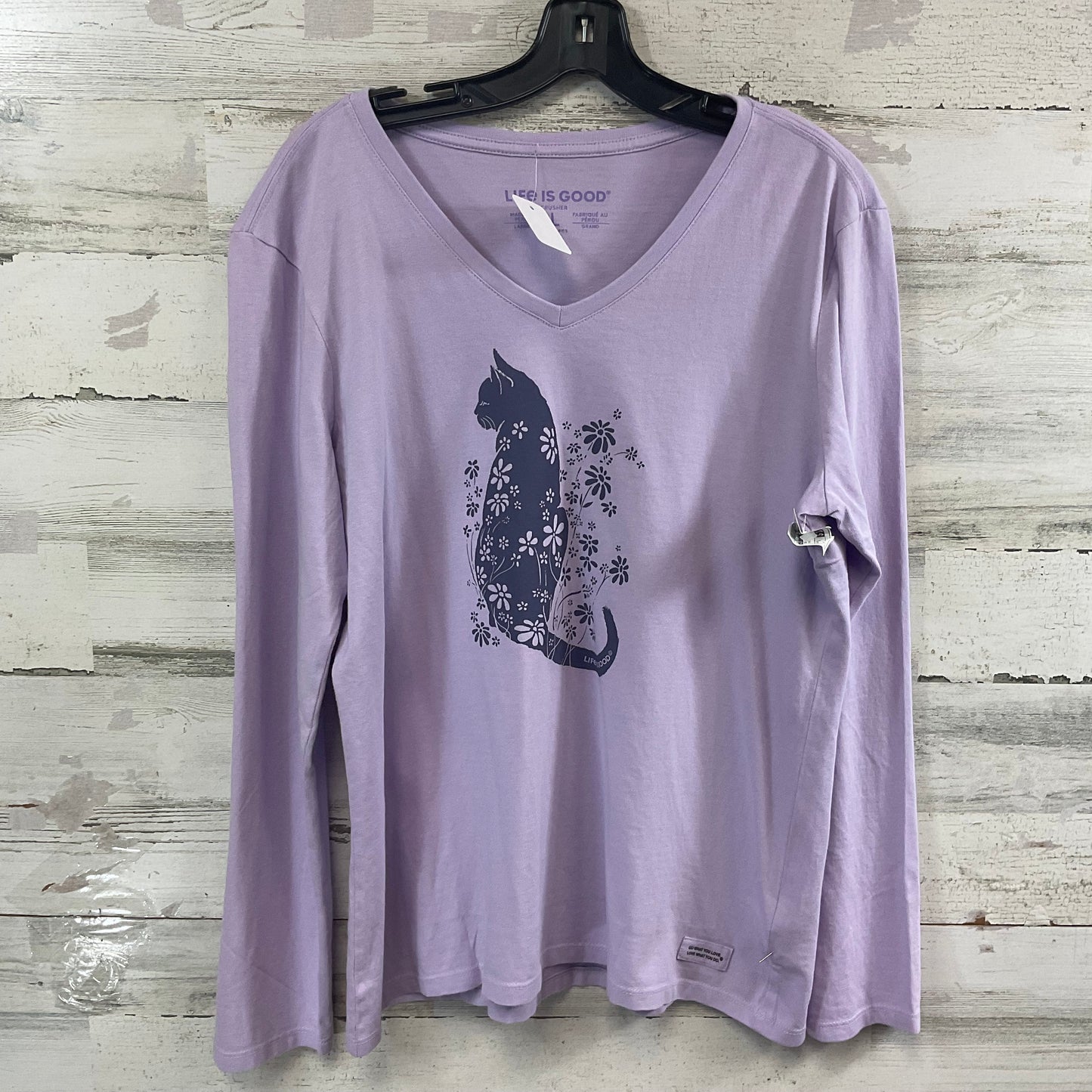 Top Long Sleeve By Life Is Good In Purple, Size: L