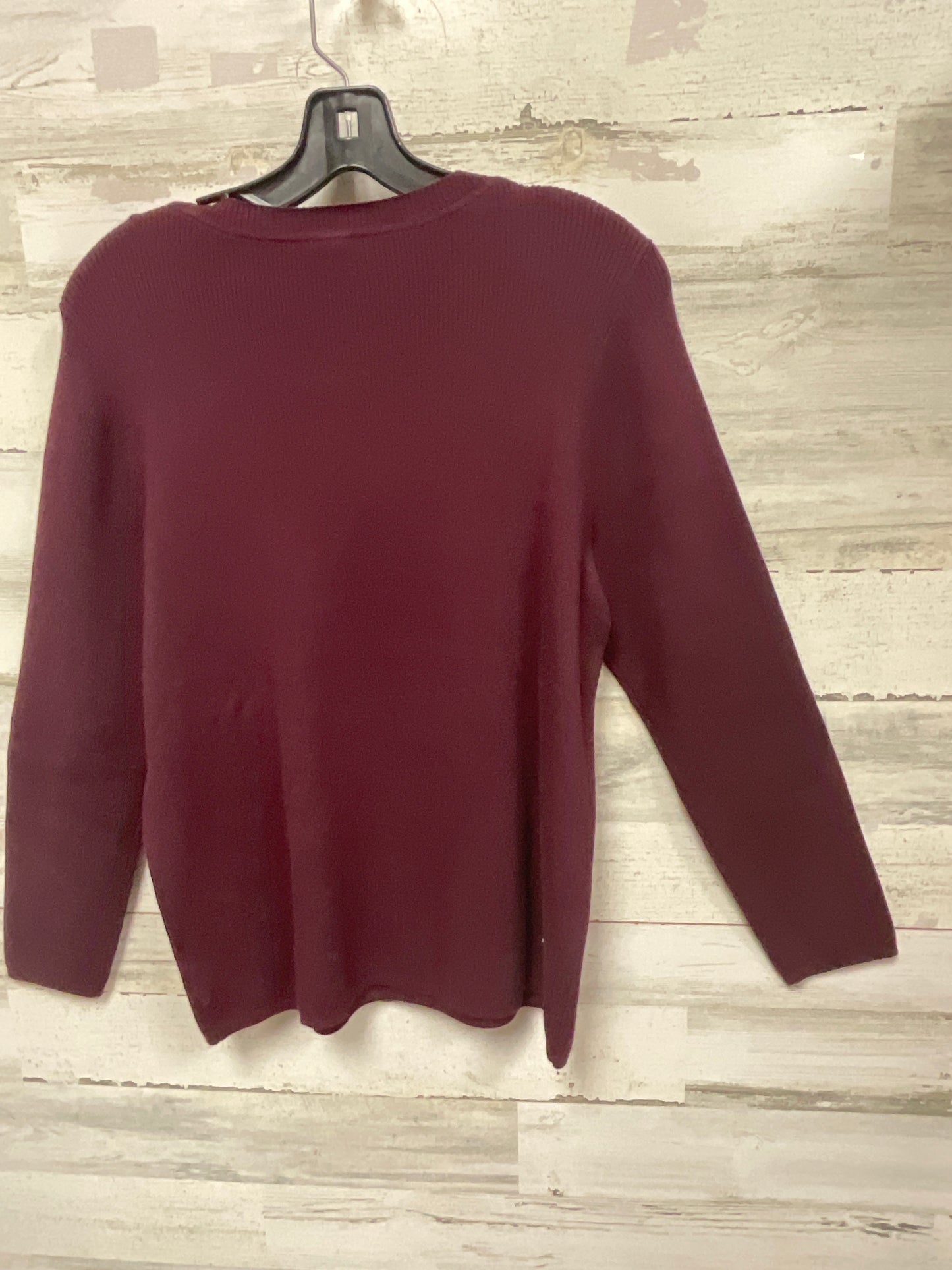 Top Long Sleeve By Talbots In maroon , Size: 1x