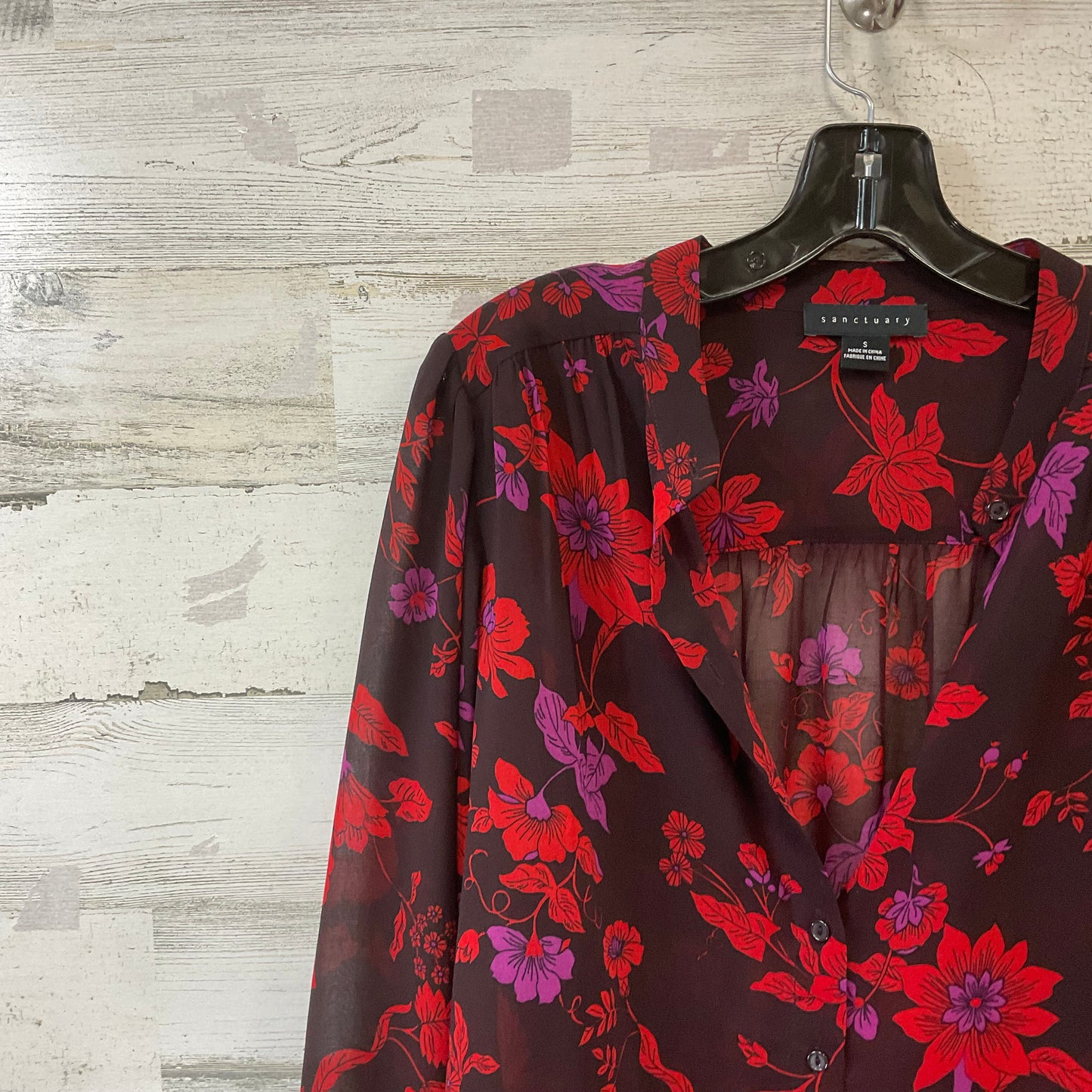 Blouse Long Sleeve By Sanctuary In Red, Size: S