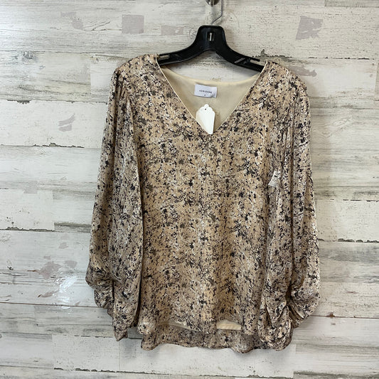 Top Long Sleeve By ADRIENNE In Tan, Size: S