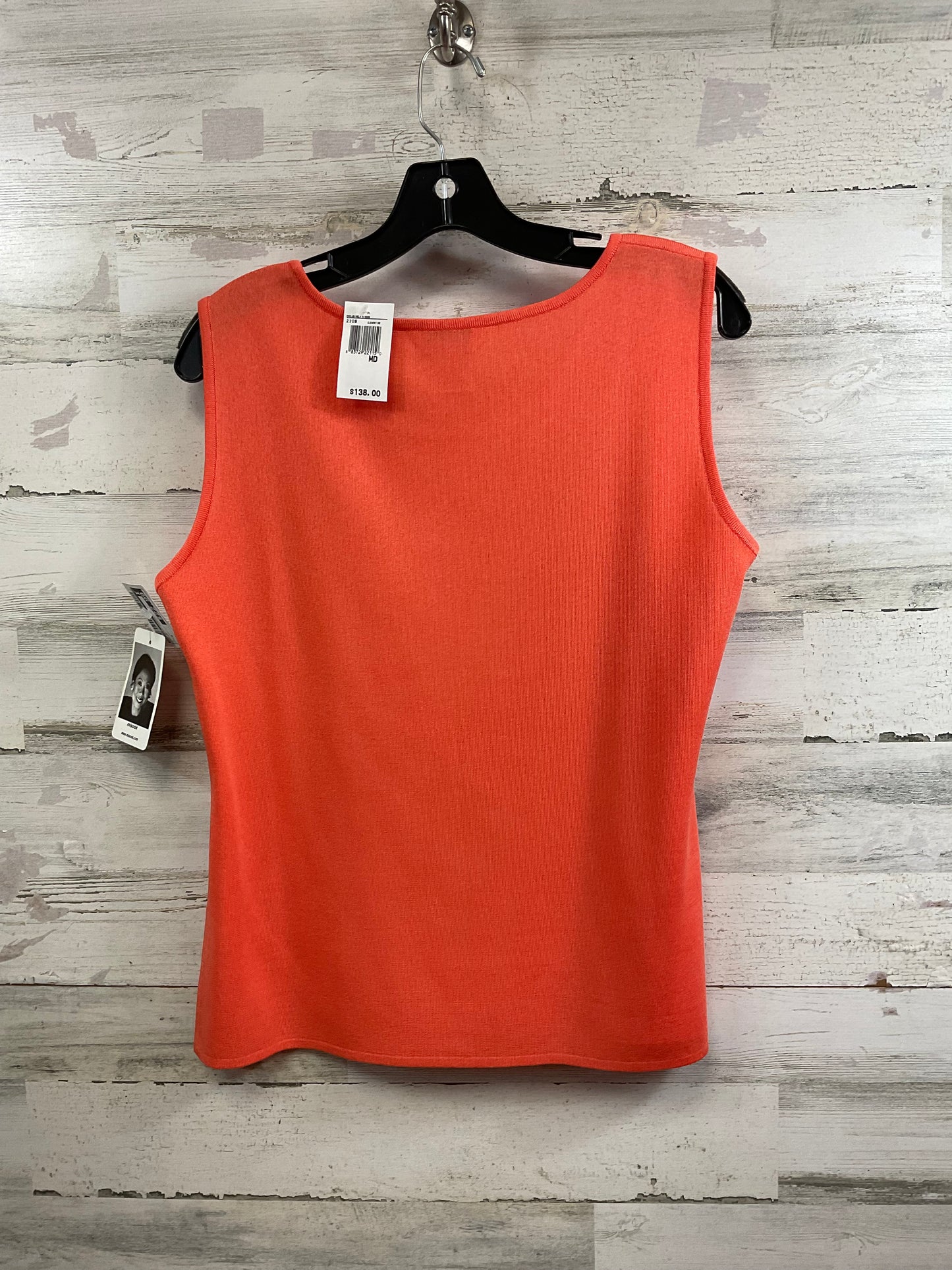 Top Sleeveless By Misook In Orange, Size: M