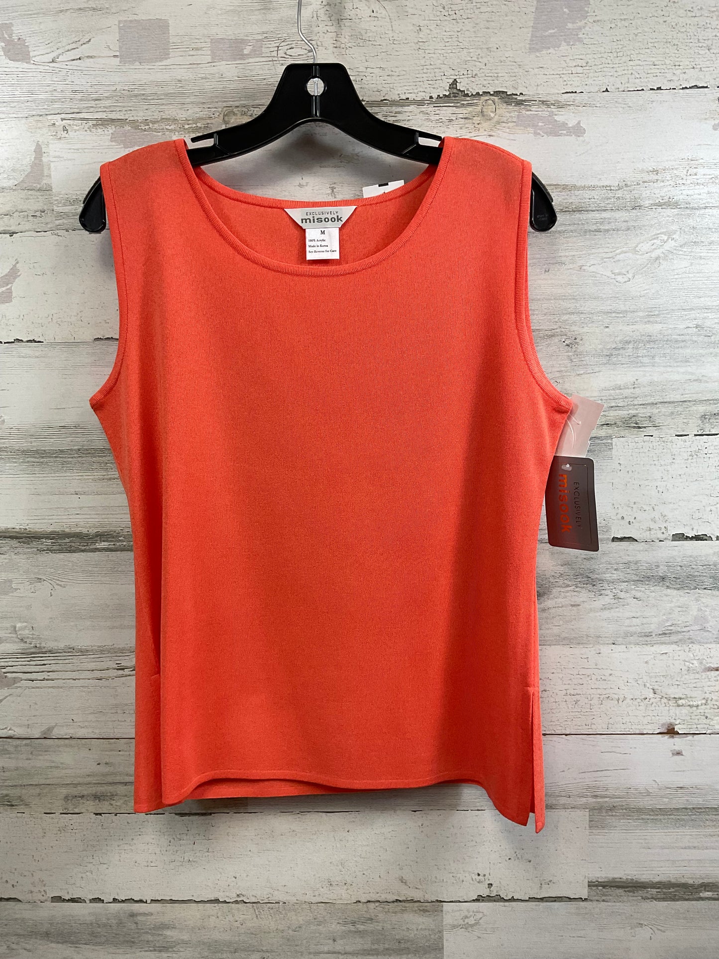 Top Sleeveless By Misook In Orange, Size: M