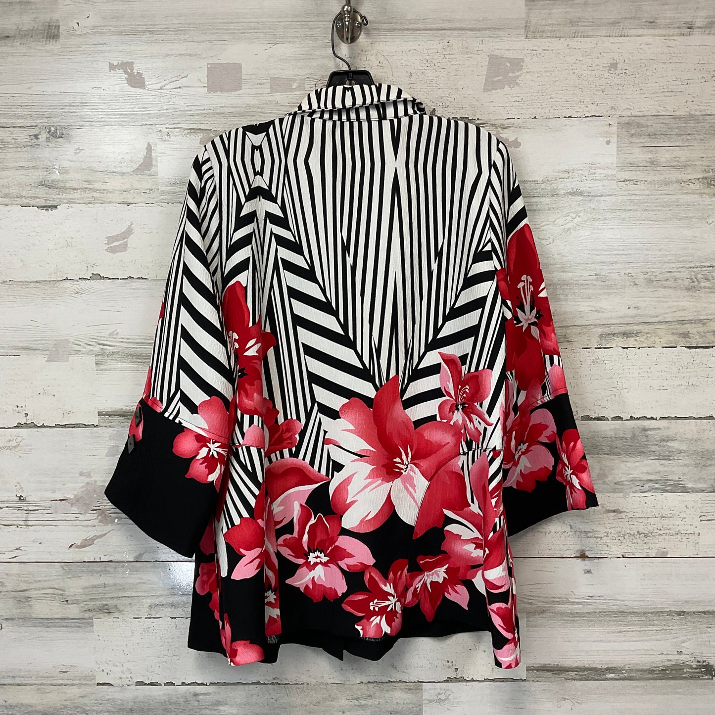 Blouse Long Sleeve By Ic By Connie K In Black & White, Size: Xl