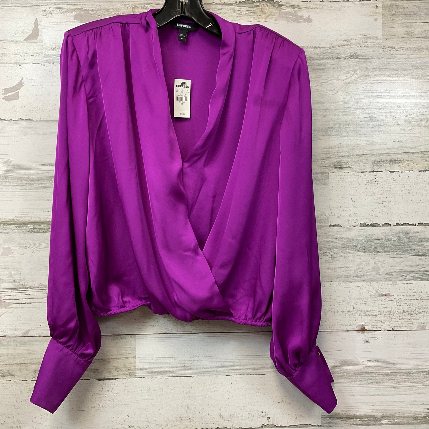 Top Long Sleeve By Express In Purple, Size: M