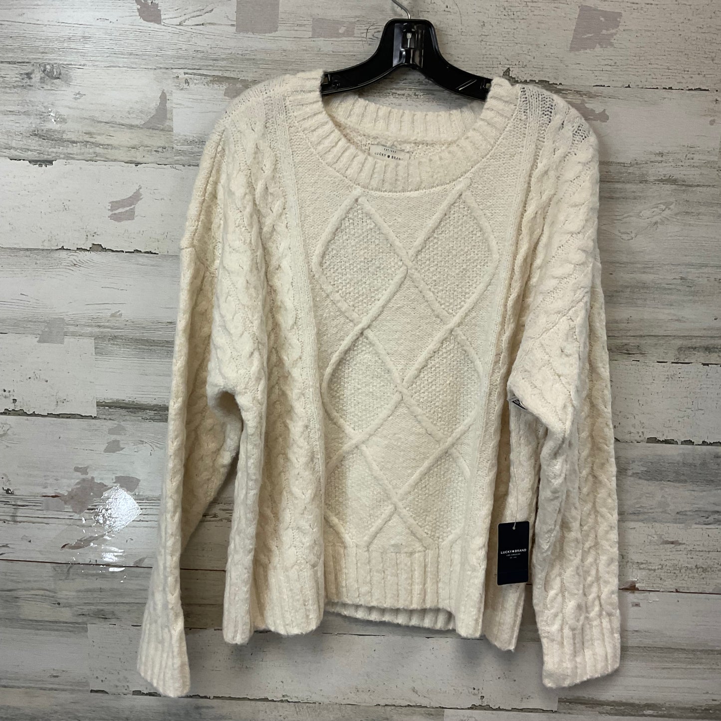 Sweater By Lucky Brand In Cream, Size: Xl