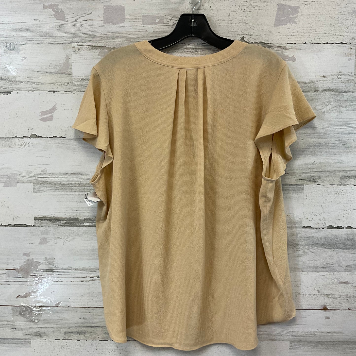 Top Short Sleeve By Calvin Klein In Tan, Size: 1x