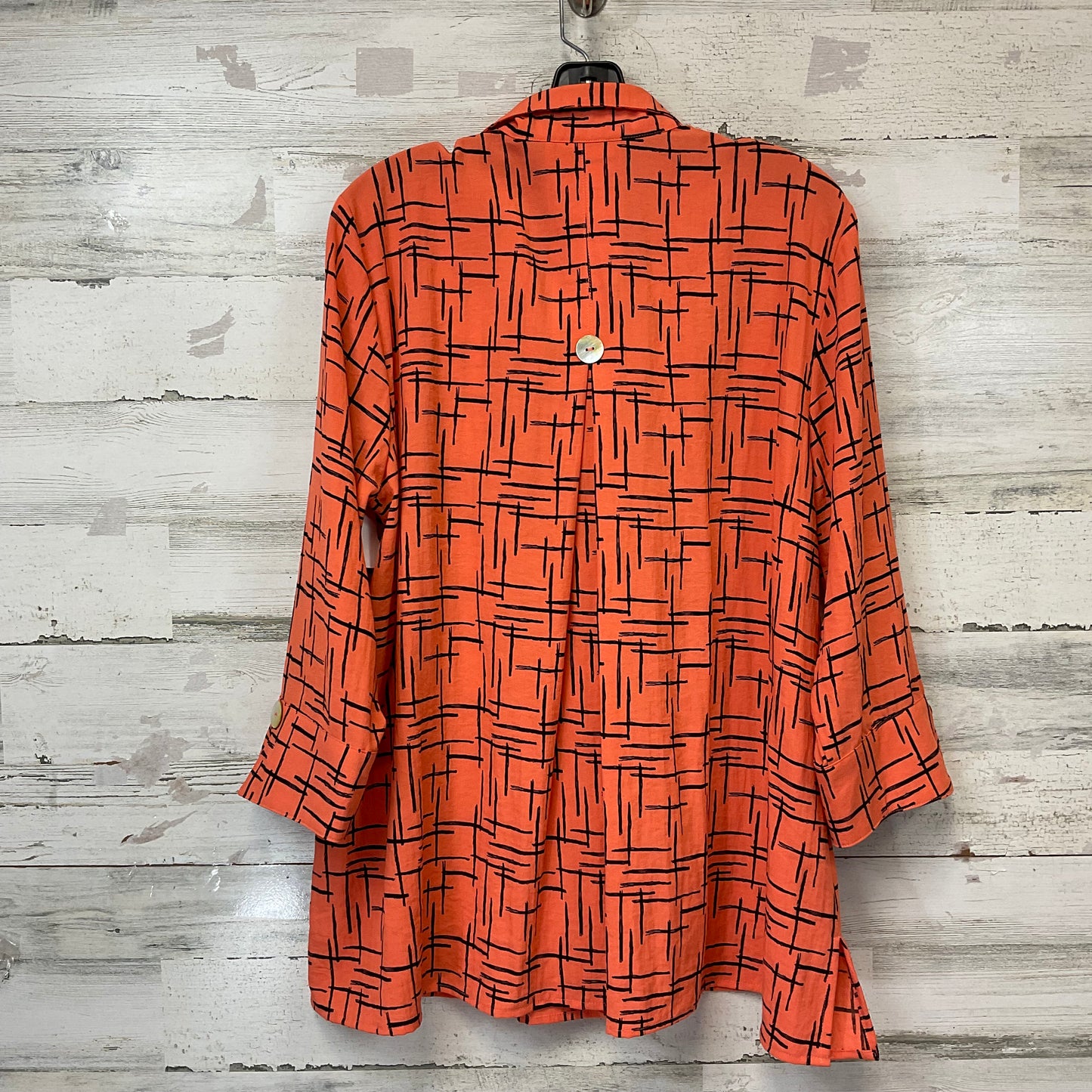 Blouse Long Sleeve By Ali Miles In Orange, Size: L