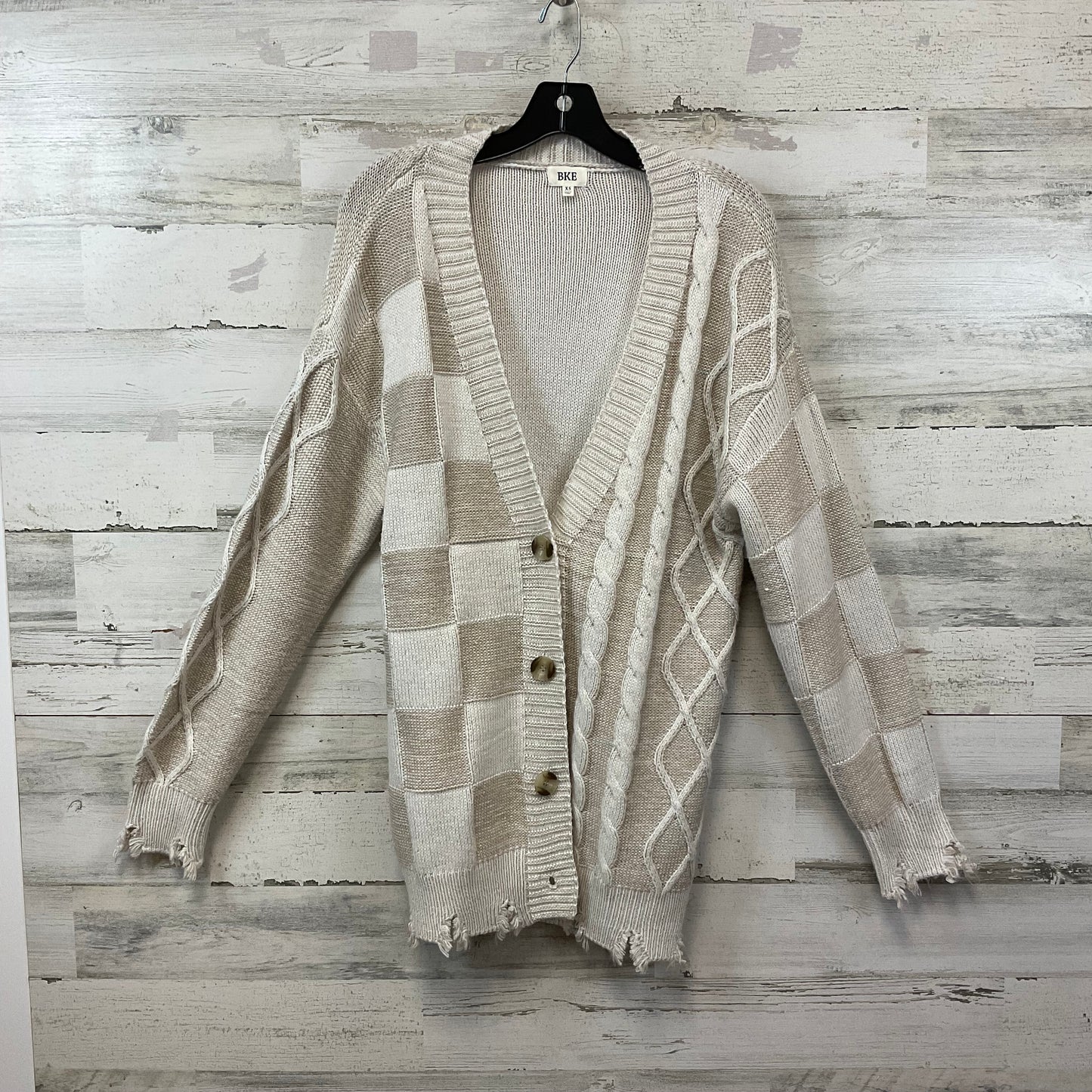 Sweater Cardigan By Bke In Beige, Size: Xs