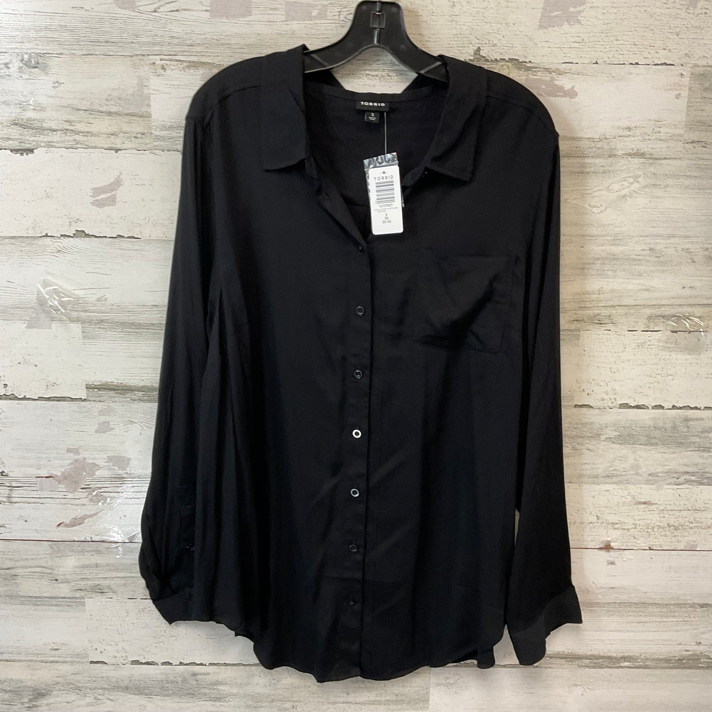 Blouse Long Sleeve By Torrid In Black, Size: 3x