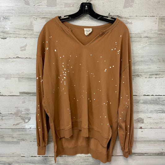 Top Long Sleeve Basic By Fantastic Fawn In Tan, Size: S