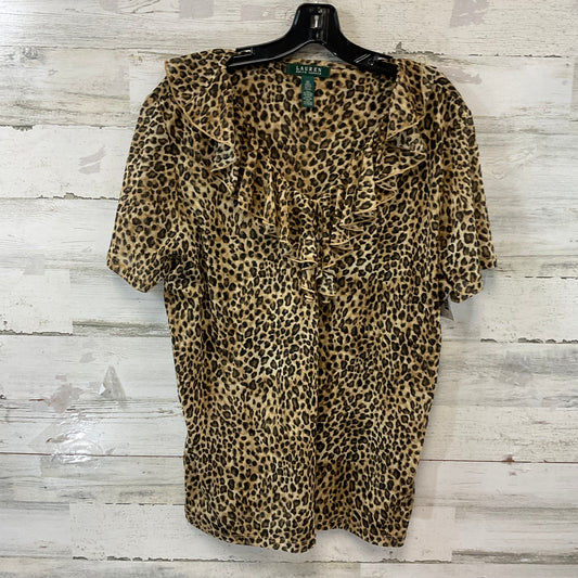 Blouse Short Sleeve By Lauren By Ralph Lauren In Animal Print, Size: 2x