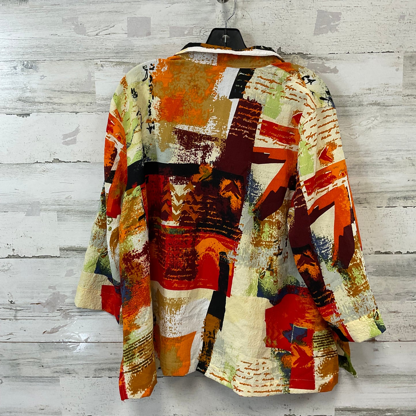 Blouse 3/4 Sleeve By Ali Miles In Orange, Size: Xlp