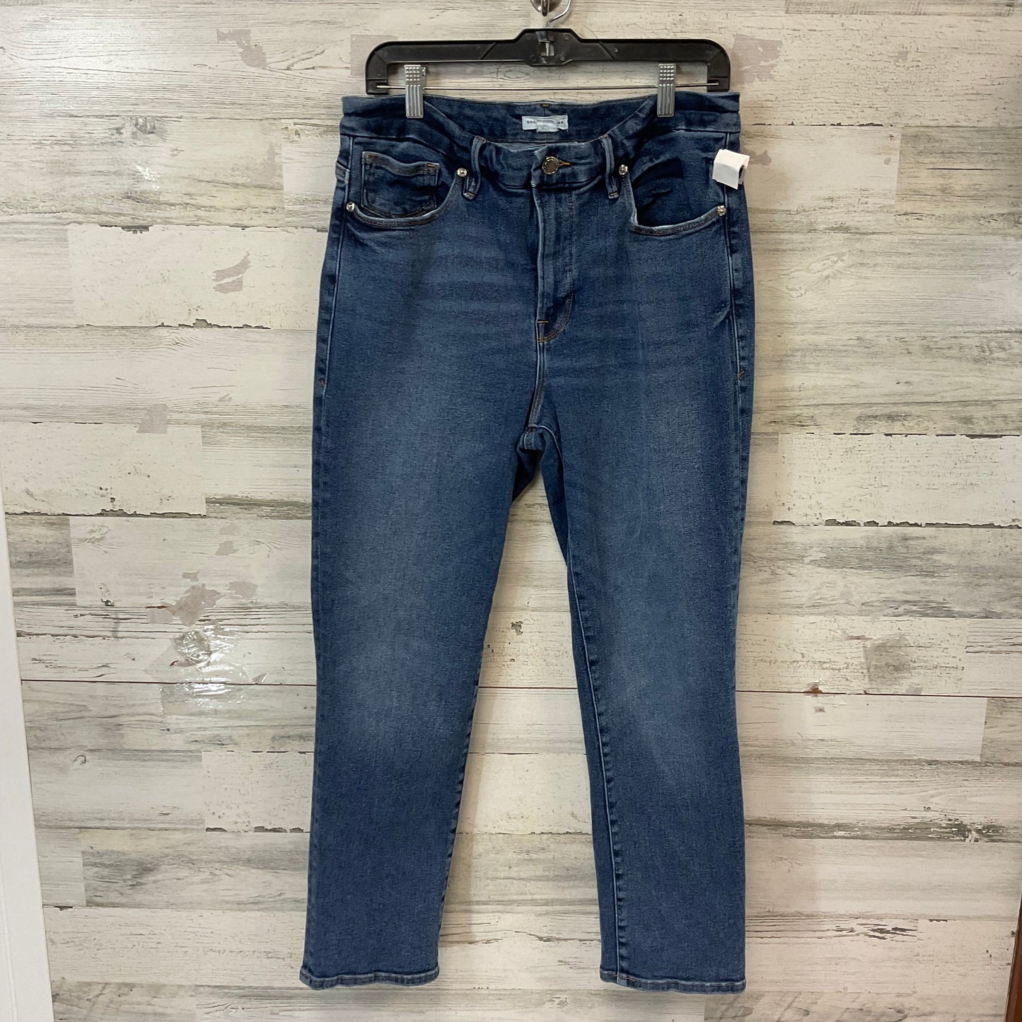 Jeans Straight By Good American In Blue Denim, Size: 14