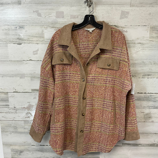 Jacket Shirt By Davi & Dani In Tan, Size: L