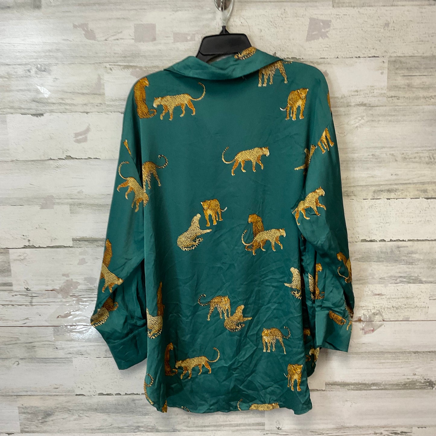 Blouse Long Sleeve By Entro In Green, Size: L