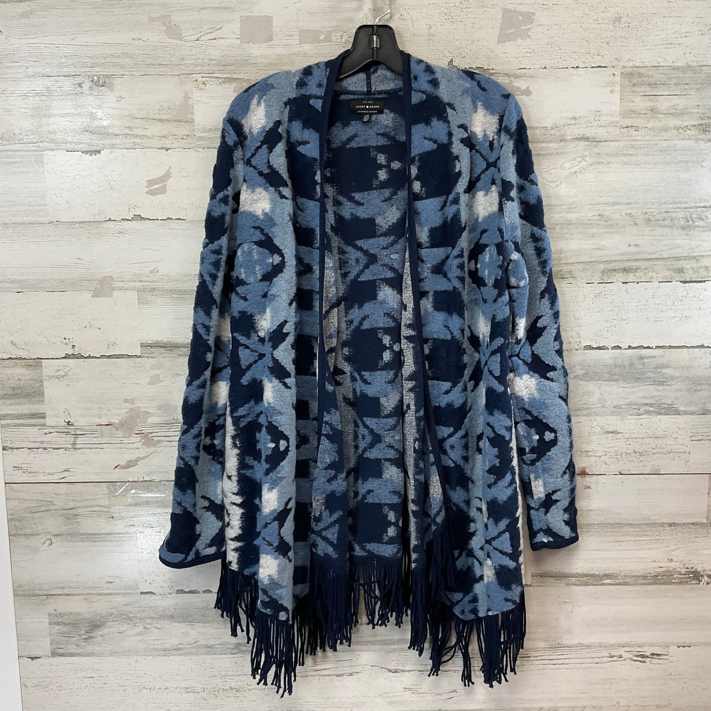 Cardigan By Lucky Brand In Blue, Size: L