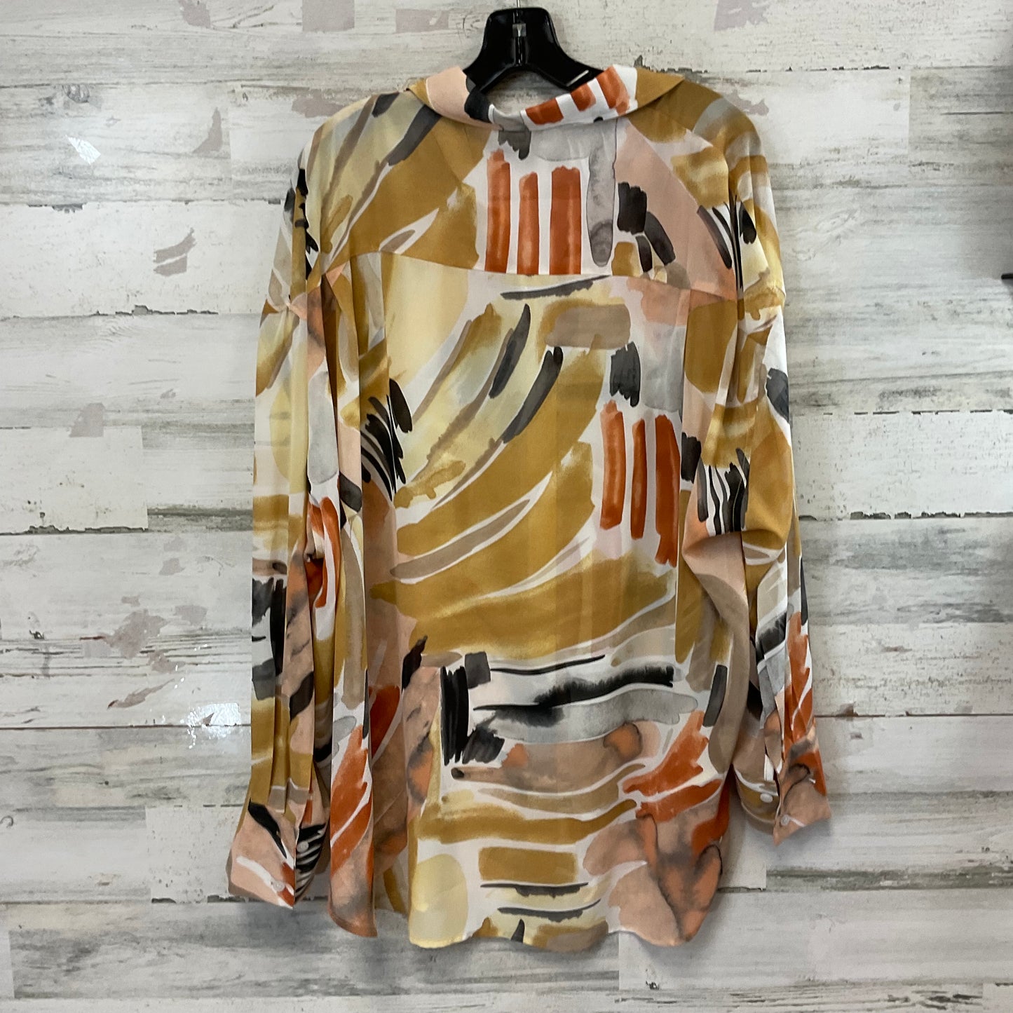 Blouse Long Sleeve By ANDTHEWHY In Brown, Size: 1x