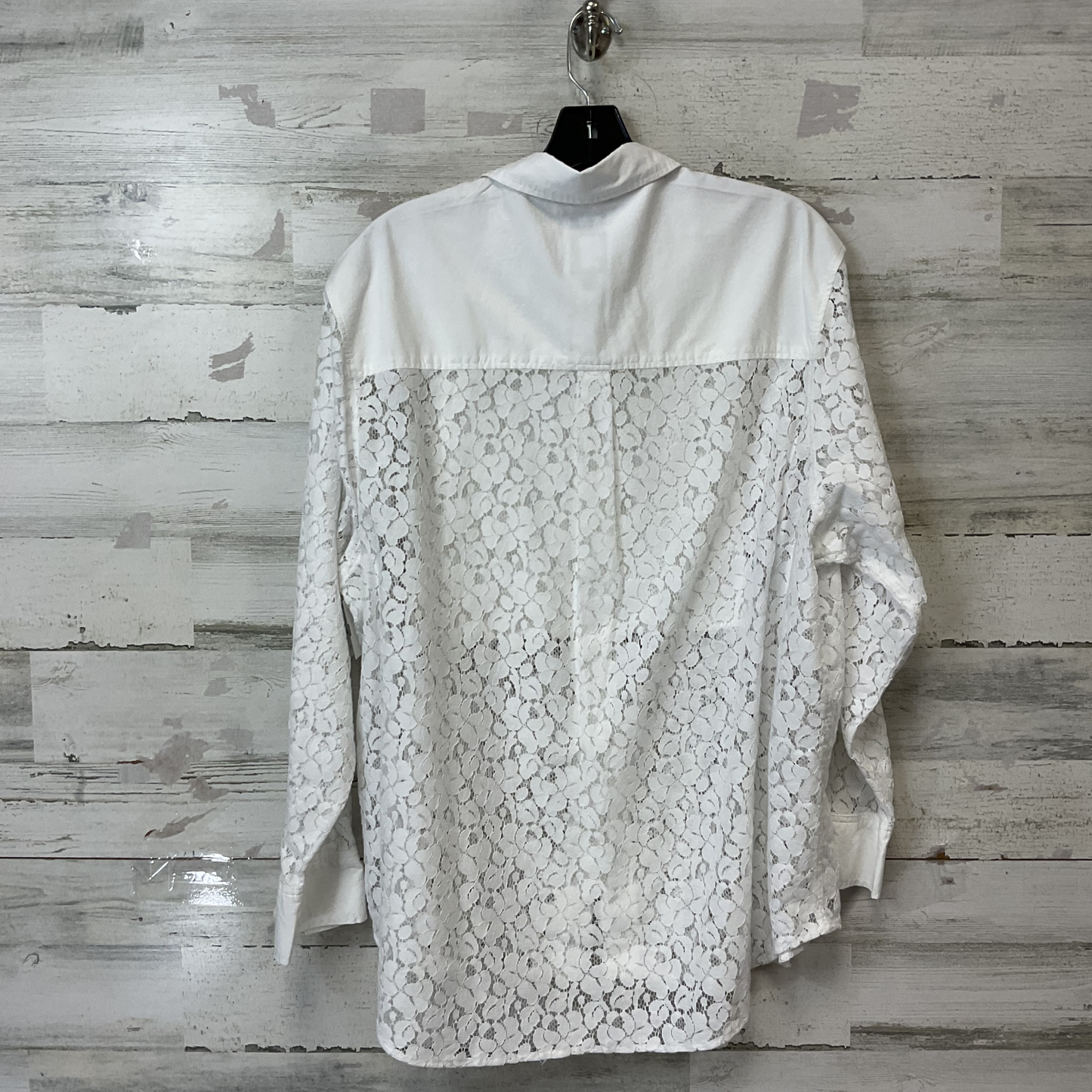 Blouse Long Sleeve By Gap In White, Size: M