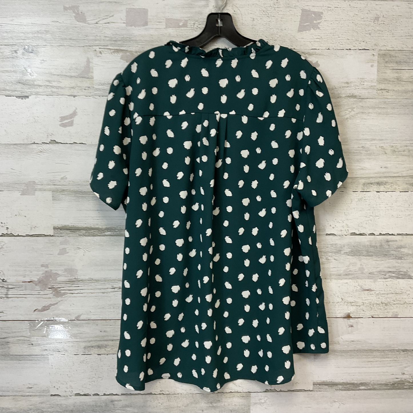 Blouse Short Sleeve By 41 Hawthorn In Green, Size: 2x