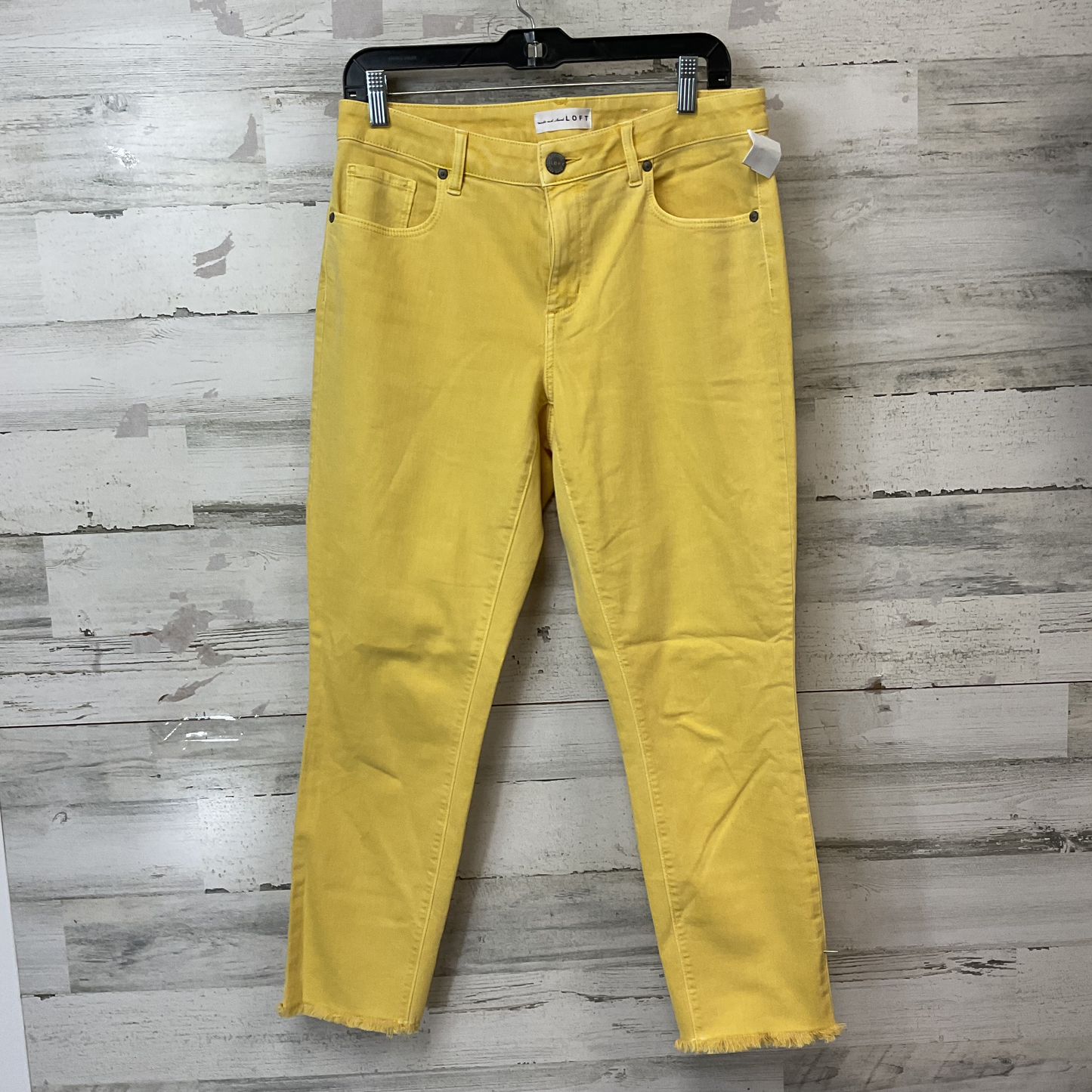 Pants Cropped By Loft In Yellow, Size: 8