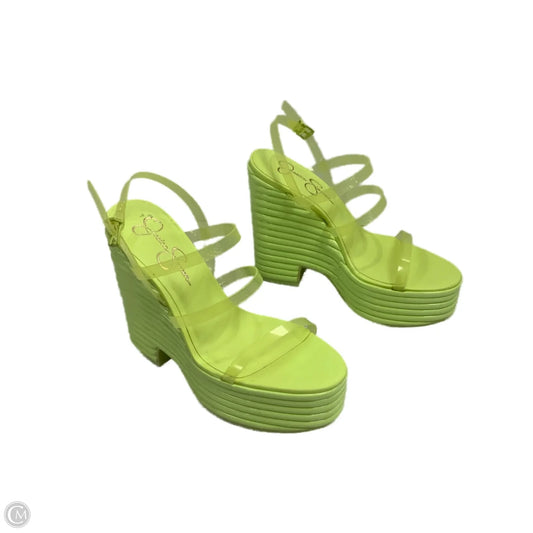 Sandals Heels Platform By Jessica Simpson In Green, Size: 7.5