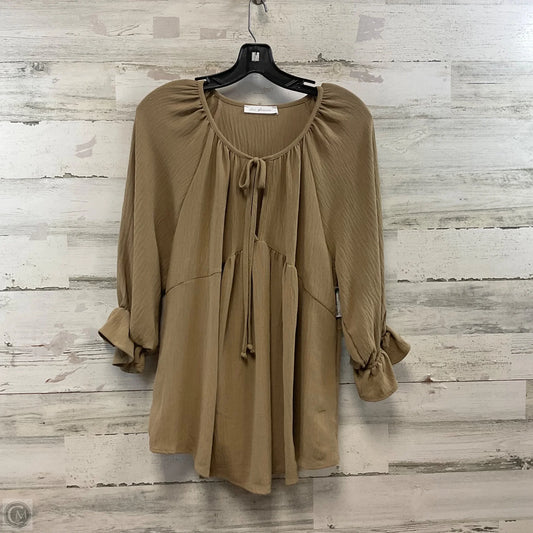 Top 3/4 Sleeve By Ces Femme In Brown, Size: L
