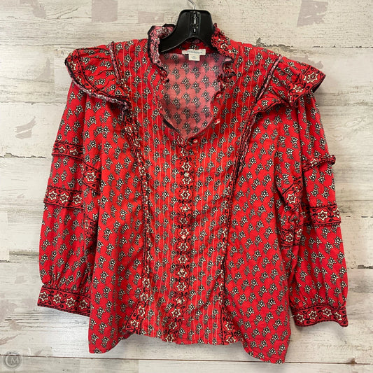 Blouse Long Sleeve By Sundance In Red, Size: Xs