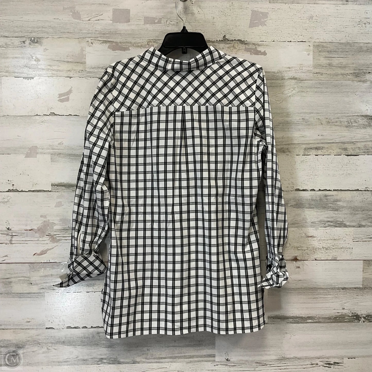 Top Long Sleeve By Talbots In Black & White, Size: M