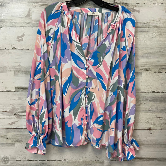 Blouse Long Sleeve By Entro In Blue, Size: L