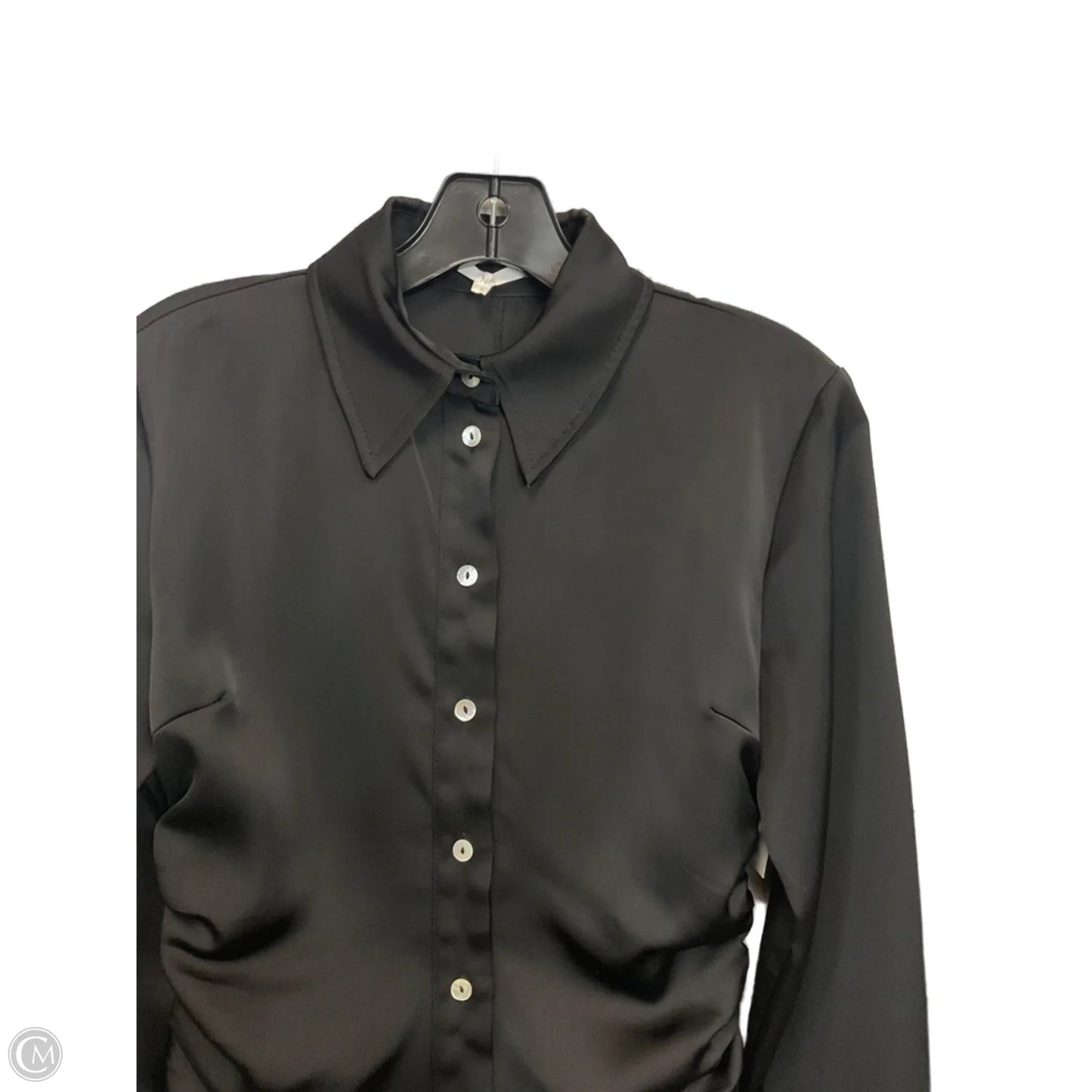 Blouse Long Sleeve By Nia In Black, Size: S