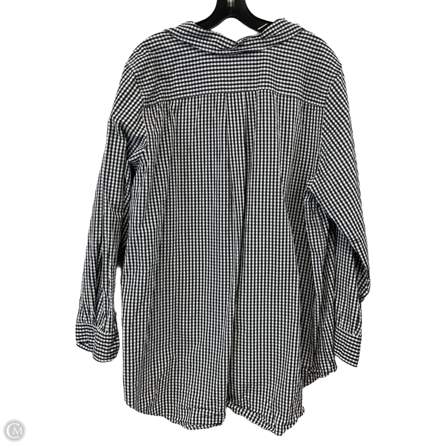 Blouse Long Sleeve By Denim 24/7 In Black & White, Size: 3x