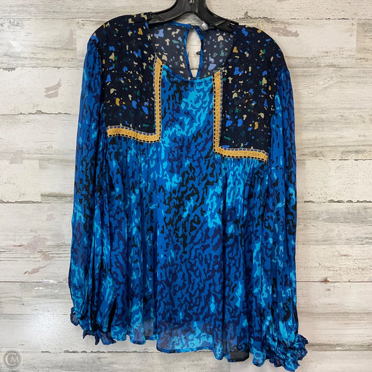Blouse Long Sleeve By Bl-nk In Blue, Size: Xl