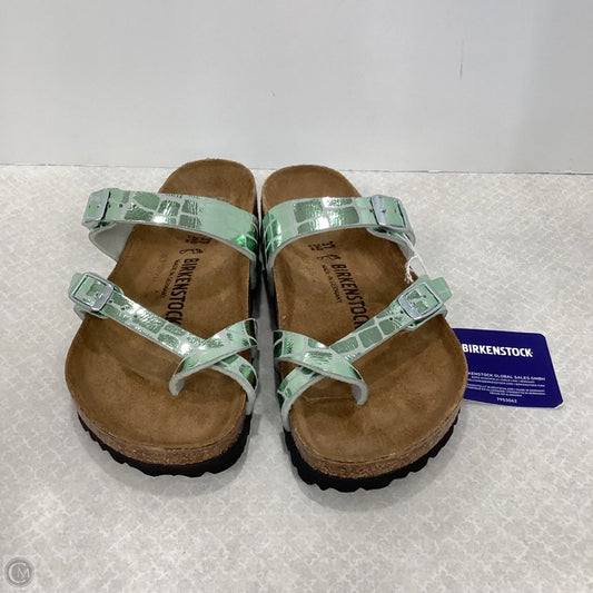 Sandals Flats By Birkenstock In Green, Size: 6